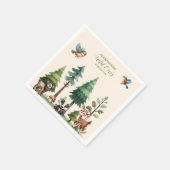 Woodland Animals Greenerd Wild One Birthday Servet (Hoek)