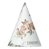 Woodland Animals Greenery 1st Birthday Boy Girl Feesthoedjes (Links)