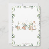 Woodland Animals Greenery 1st Birthday Boy Girl Kaart (Achterkant)