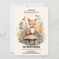 Woodland Animals Greenery 1st Birthday