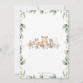 Woodland Animals Greenery 1st Birthday Wild One Kaart (Achterkant)