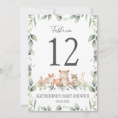 Woodland Animals Greenery 5 "x7" Tafelnummer Kaart (Voorkant)