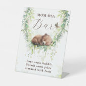 Woodland Animals Greenery Baby Boy Shower Mom-osa Reclamebord Met Voetstuk (Voorkant)
