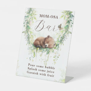 Woodland Animals Greenery Baby Boy Shower Mom-osa Reclamebord Met Voetstuk