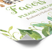 Woodland Animals Greenery Baby shower Favors Sign Poster (Hoek)