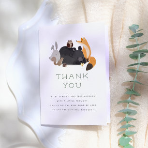 Woodland Animals Greenery Baby shower Hartelijk da Bedankkaart