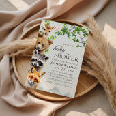 Woodland Animals Greenery Baby Shower Invitation Kaart
