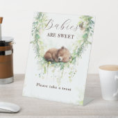 Woodland Animals Greenery Baby shower Sweet Treat Reclamebord Met Voetstuk (Insitu)