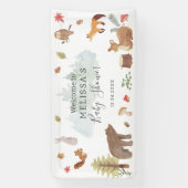 Woodland Animals Greenery Baby shower Welcome Spandoek (Verticaal)