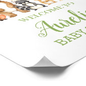 Woodland Animals Greenery Baby shower Welkomstbord Poster (Hoek)