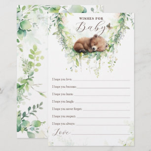 Woodland Animals Greenery Baby shower Wensen Game