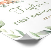 Woodland Animals Greenery Birthday Welkomstbord Poster (Hoek)