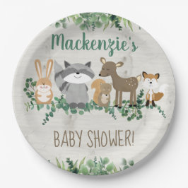 Woodland Animals Greenery Cute Baby shower Papieren Bordje