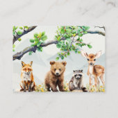 Woodland Animals Greenery Diaper Raffle Card Informatiekaartje (Achterkant)