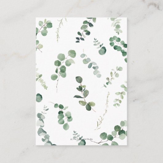 Woodland Animals Greenery Diaper Raffle Ticket    Informatiekaartje (Achterkant)