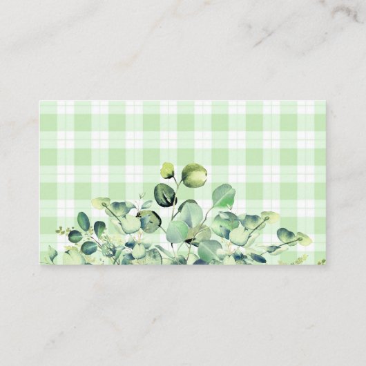 Woodland Animals Greenery Eucalyptus Book Request Visitekaartje (Achterkant)