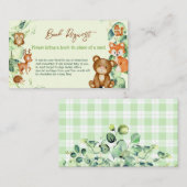 Woodland Animals Greenery Eucalyptus Book Request Visitekaartje (Voorkant / Achterkant)