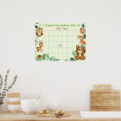 Woodland Animals Greenery Eucalyptus Council Game Poster (Keuken)