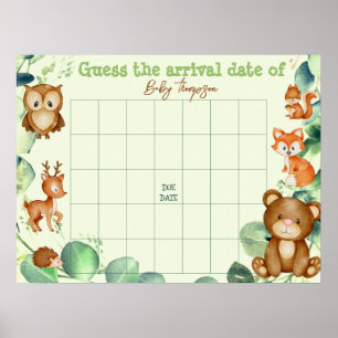 Woodland Animals Greenery Eucalyptus Council Game Poster