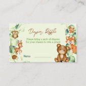 Woodland Animals Greenery Eucalyptus Diaper Raffle Informatiekaartje (Voorkant)