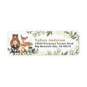 Woodland Animals Greenery Forest Return Address Etiket (Voorkant)
