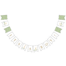 Woodland Animals Greenery Het is een Jongen Baby s Vlaggetjes