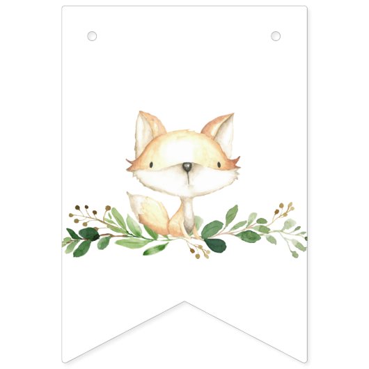 Woodland Animals Greenery Het is een Jongen Baby s Vlaggetjes (Tweede vlag)