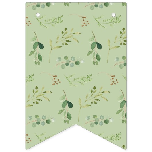 Woodland Animals Greenery Het is een Jongen Baby s Vlaggetjes (Eerste vlag)