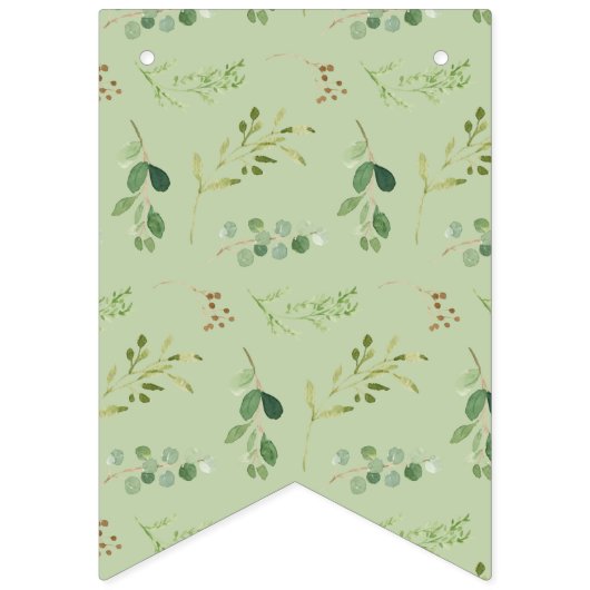 Woodland Animals Greenery Het is een Jongen Baby s Vlaggetjes (Derde vlag)