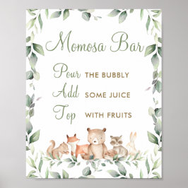 Woodland Animals Greenery Ma-osa Momosa Bar Poster