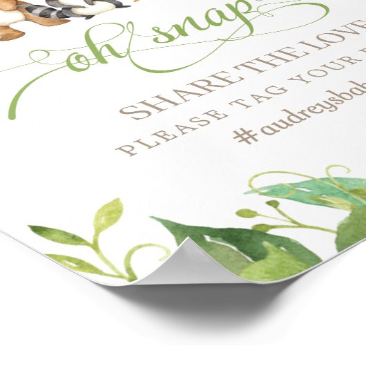 Woodland Animals Greenery Oh Snap Share the Love Poster (Hoek)