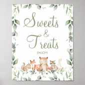 Woodland Animals Greenery Sweets & Trees Dessert Poster (Voorkant)