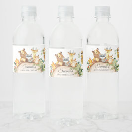 Woodland Animals GreenGenery Baby shower 1e Verjaa Waterfles Etiket