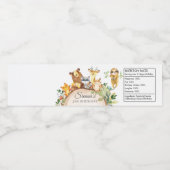 Woodland Animals GreenGenery Baby shower 1e Verjaa Waterfles Etiket (Enkel label)