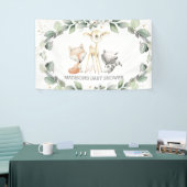 Woodland Animals GreenGenery Baby shower Achtergro Spandoek (Beurs)