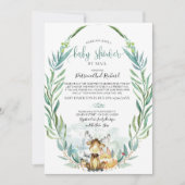 Woodland Animals GreenGenery Baby shower per post Kaart (Voorkant)