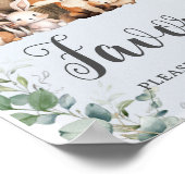 Woodland Animals Groen Jongen Baby shower Gunsten Poster (Hoek)