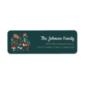 Woodland Animals Groene Kerstfeest Uitnodiging Etiket (Voorkant)