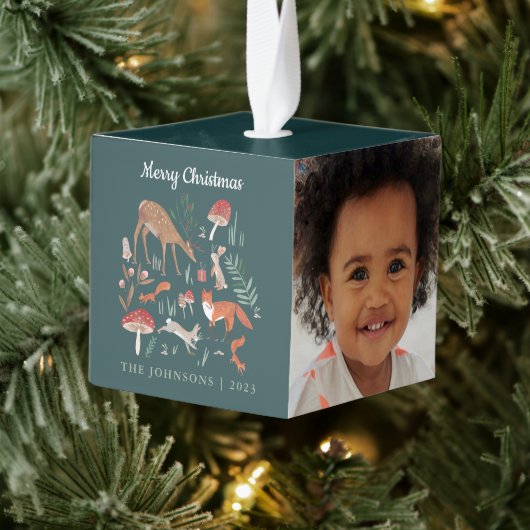 Woodland Animals Groene Kerstmis Foto Decoratie (Boom)