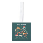 Woodland Animals Groene Kerstmis Foto Decoratie (Voorkant)