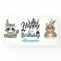 Woodland Animals "Happy Birthday" Banner