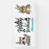 Woodland Animals "Happy Birthday" Banner (Verticaal)