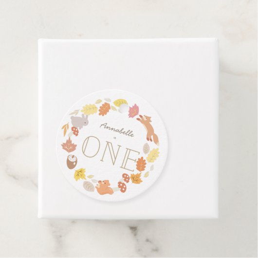 Woodland Animals Herfst 1e verjaardag Dank u Bedankjes Labels (In situ)
