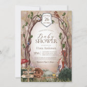 Woodland Animals Herfst Autumn Forest Baby shower Kaart (Voorkant)