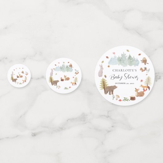 Woodland Animals Herfst Baby shower Confetti (Voorkanten)