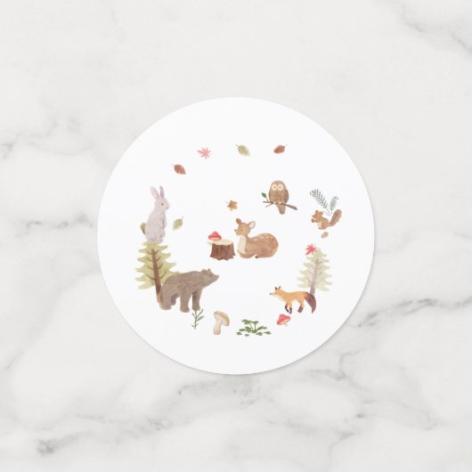 Woodland Animals Herfst Baby shower Confetti (Kleine voorkant)