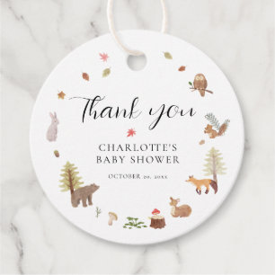 Woodland Animals Herfst Baby shower Dank u Bedankjes Labels