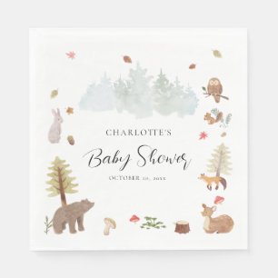 Woodland Animals Herfst Baby shower papier Servet