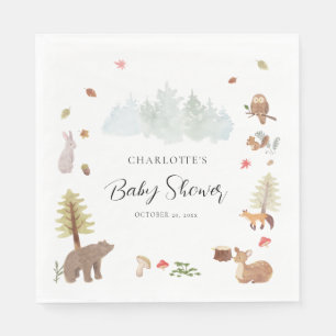 Woodland Animals Herfst Baby shower papier Servet