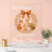 Woodland Animals Herfst Baby shower Welkom Acryl Bord (Huwelijk)